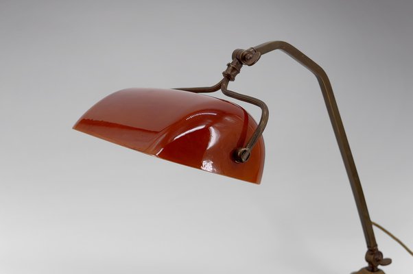 Red on sale bankers lamp