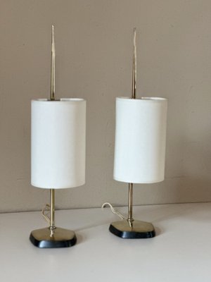 Vintage Crystal Brass Table Lamps, 1960s, Set of 2 for sale at Pamono