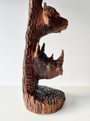 African Wood Carving with Safari Animals, 1990s for sale at Pamono