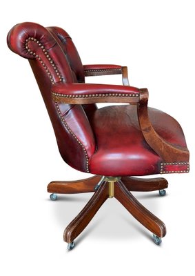 Red leather captains chair new arrivals