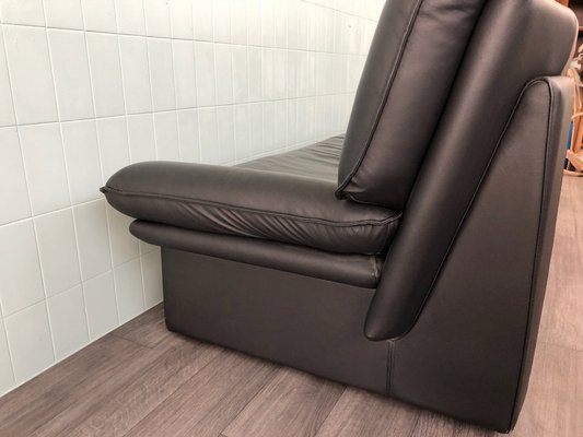 Leather Sofa with Pouf by Nicoletti Salotti for Interline Italy