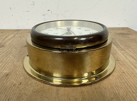 Vintage German Brass Ships Clock from Philips, 1970s for sale at Pamono