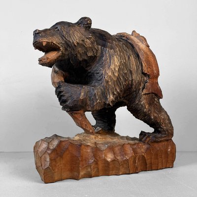 Wooden Hokkaido Kibori Kuma Bear, Japan, 1920s for sale at