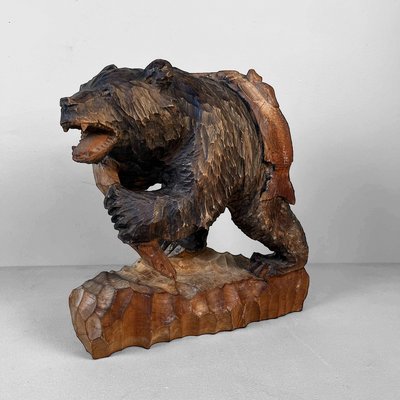 Wooden Hokkaido Kibori Kuma Bear, Japan, 1920s for sale at