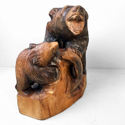 wooden carved bear 木彫りの熊 北海道 ウッドベアー Wood-carved bear 木彫りの熊 - Download Free 3D model by