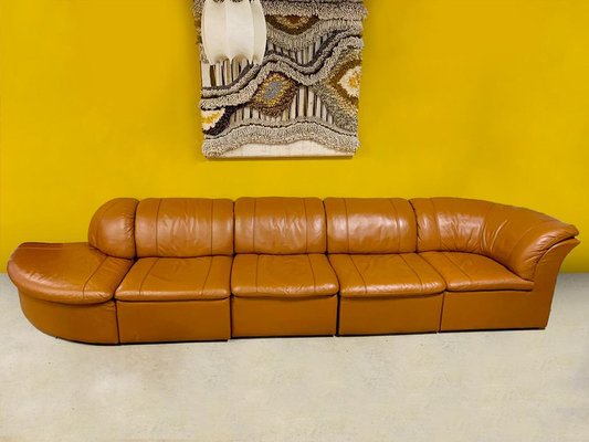 Zenuwinzinking Doen Bloedbad Modular Leather Sofa from Laauser, 1960s, Set of 5 for sale at Pamono