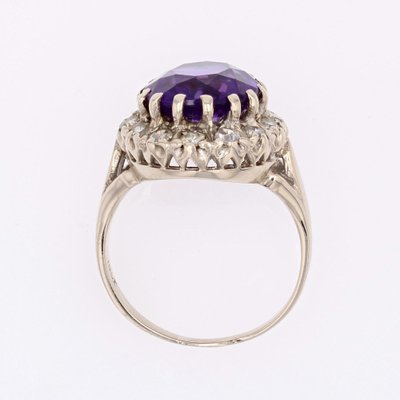 Bague Or 18 Carats Avec Améthystes - 5,65 G - Taille 54 - Style éternité - Occasion