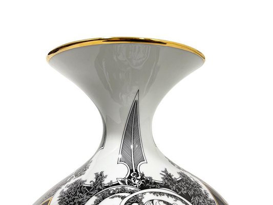Large Porcelain and Iron Vase by László Jurcsák for Large Porcelain and Iron Vase by László Jurcsák for