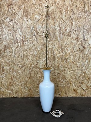 Space Age Porcelain & Brass Floor Lamp from KPM, 1970s for
