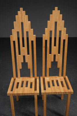 スツール postmodern designe high chair 2set Set of Postmodern High Back Chairs, 1990s for sale at Pamono
