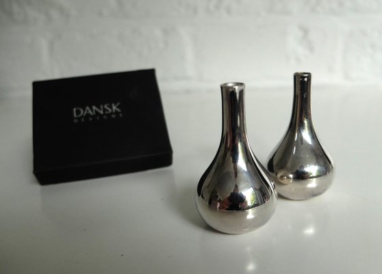 Vintage Dansk Designs Denmark IHQ 60s Teardrop Candle Holder Silver Plated 4