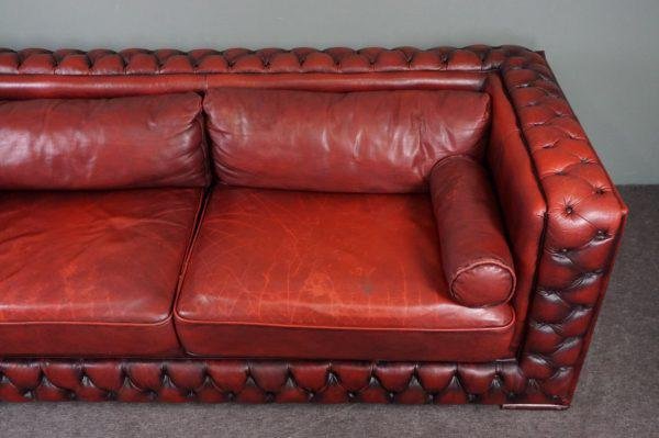Megalopolis beu Integraal Rode Rundleren Chesterfield Sofa for sale at Pamono