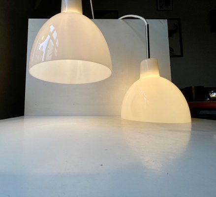 Toldbod White Opaline Glass Pendant Lamps from Louis Poulsen