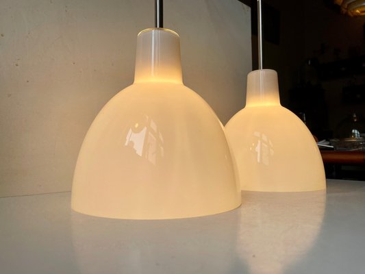 Toldbod White Opaline Glass Pendant Lamps from Louis Poulsen