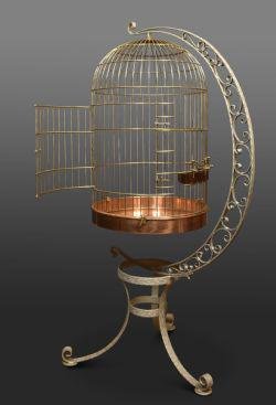 Dome-Shaped Bird Cage with Copper Bottom, 1890s for sale at Pamono
