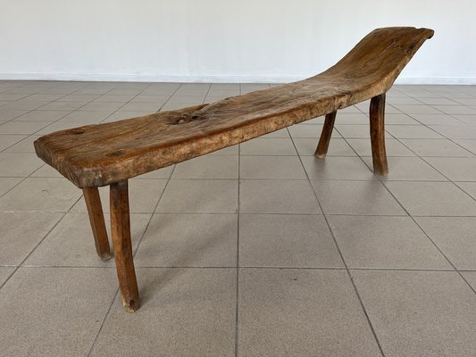 Antique French Country Bench in Carved Oak