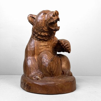 木彫りの熊 置物 　★美品　★一点物　bear wood carving Wood Carving Bear 木彫り熊 ウッドカーヴィング クマ | FEM TRE