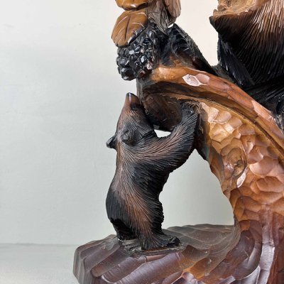 Hokkaido Kibori Kuma Bear Carving in Wood, Japan, 1950s for sale