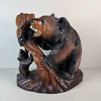 Hokkaido Kibori Kuma Bear Carving in Wood, Japan, 1950s for sale
