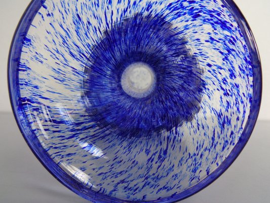 Italian Blue Bubble Glass Vase, 1960s for sale at Pamono