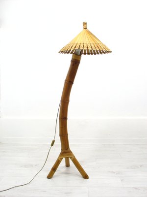 Stehlampe aus Bambus, 1950er bei Pamono kaufen