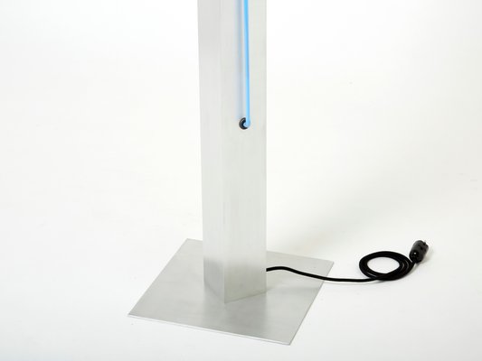 Blaue Neon Stehlampe aus Stahl von Rudi Stern & Dan Chelsea für Kovacs, 1983 bei Pamono kaufen