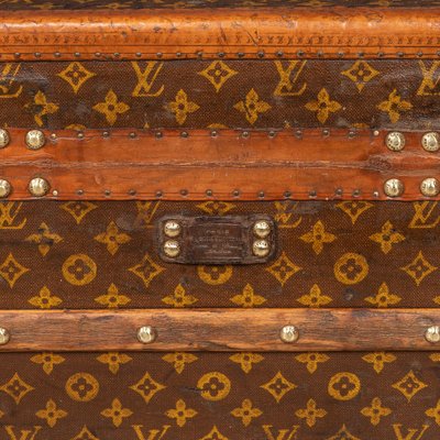 WOW !!! Louis Vuitton Steamer Trunk Monogram Canvas Antique French Luggage