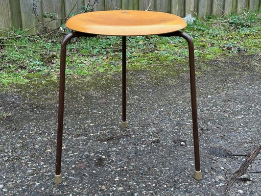 Ensemble vintage de 6 tabourets Dot en noir par Arne Jacobsen pour Fritz Hansen, 1964