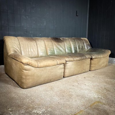 Vintage Leather Modular Sofa from Musterring Set of 3