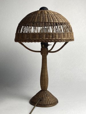 Vintage wicker table lamp deals