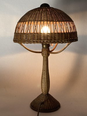 Wicker lamp sales vintage