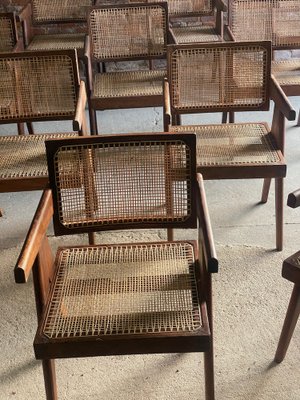 Floating Back Chairs by Pierre Jeanneret 1956 Set of 12 for sale