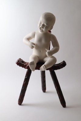 アンティーク三本足チェア スペイン製 Brutalist Three-Legged Chair, Spain, 1950s for sale at Pamono