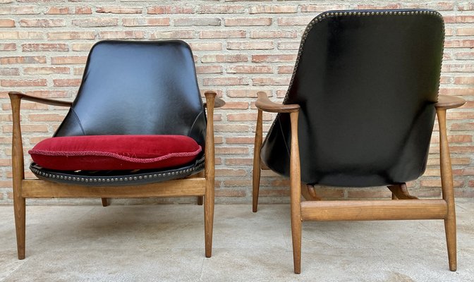 Mid Century Lounge Chairs by Ib Kofod Larsen Denmark 1950s Set of 2 for sale at Pamono