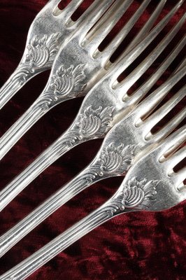 Louis XV Silver-Plated Flatware, 1900s, Set of 51 for sale at Pamono