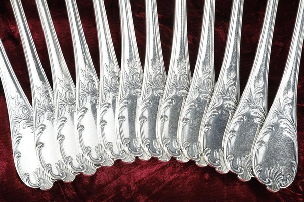 Louis XV Silver-Plated Flatware, 1900s, Set of 51 for sale at Pamono