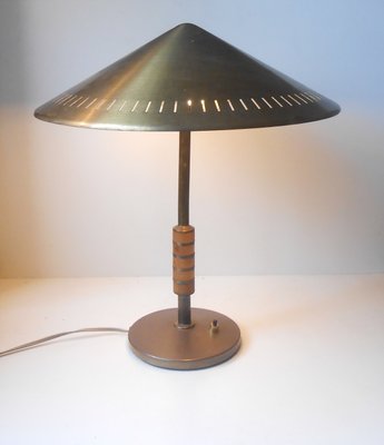 Danish Mid Century B146 Patinated Brass, Mid Century Brass Desk Lamp