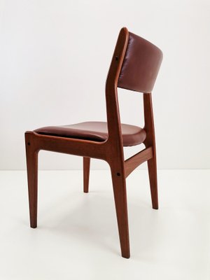 TEAK & LEATHER DINIG CHAIR① Danish Modern Teak and Leather Dining Chair by Johannes Andersen