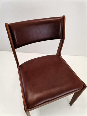 TEAK & LEATHER DINIG CHAIR① Danish Modern Teak and Leather Dining Chair by Johannes Andersen