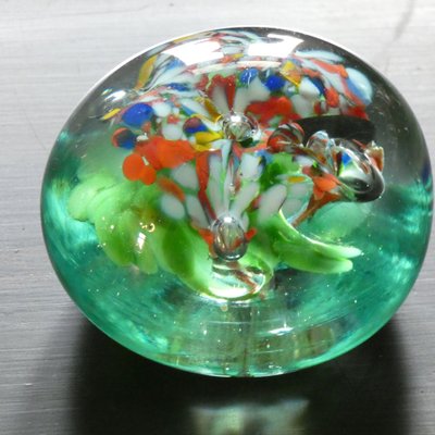 Floral Paperweight in Murano Glass, 1950s for sale at Pamono