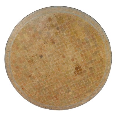 Vintage Round Outdoor Table Top with Moroccan Style Tiles for sale