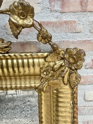 Antique French Louis XVI Gold Leaf Mirror, 1890s for sale at Pamono