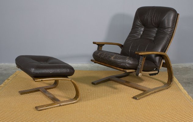 Set of Reclining Armchair with Footrest, 1970 for sale at Pamono