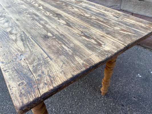 Reclaimed wood farm table deals