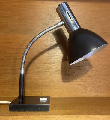 Table Lamp Chrome & Aluminium Swan Neck Lamp by Prova for Conran