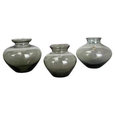 Blue & Green Tone Heart Vases attributed to Wilhelm Wagenfeld for