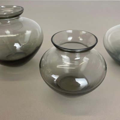 Blue & Green Tone Heart Vases attributed to Wilhelm Wagenfeld for