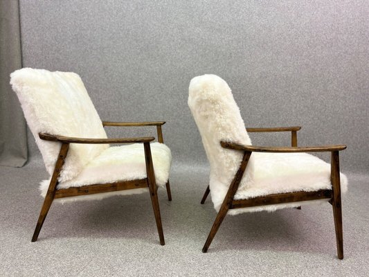 Vintage White Leather Armchairs Set of 2 for sale at Pamono