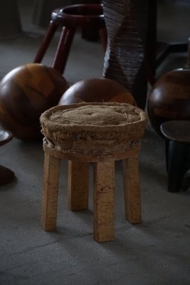 Burled Hardwood Milking Stool Burled Hardwood Milking Stool