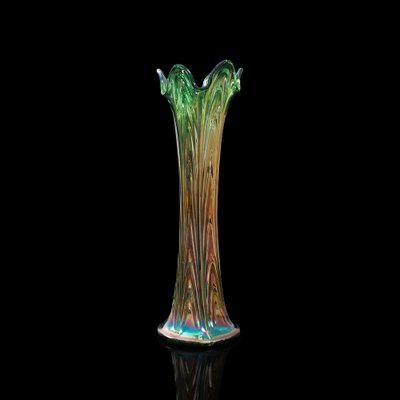 English Fluted Carnival Glass Vase, 1930s for sale at Pamono